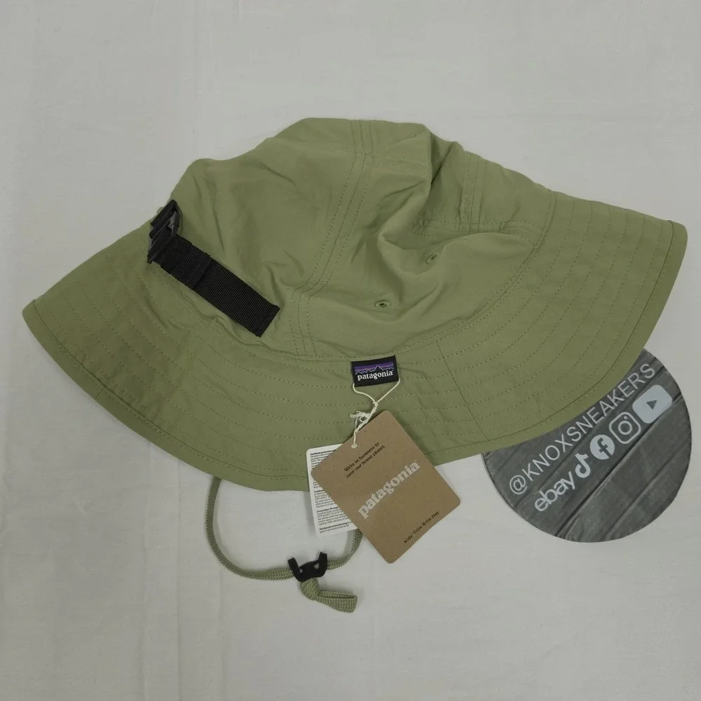Patagonia Kids' L/XL (10+) Trim Brim Bucket Hat UPF Buckhorn Green New With Tags